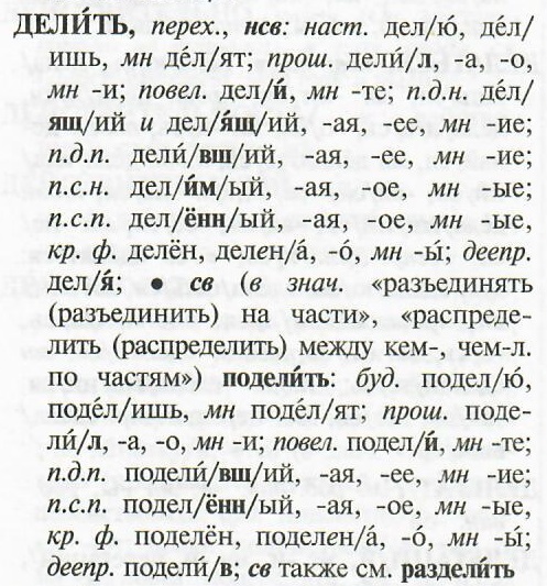 Sloveso v gramatickém slovníku ruštiny